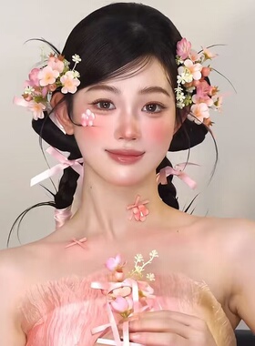 新中式新娘花朵发夹头饰套装