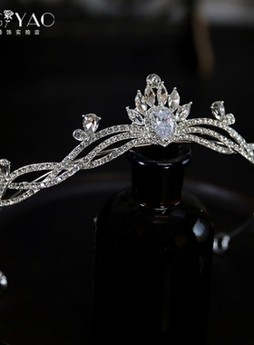 韩式新款锆石水钻婚纱礼服新娘结婚皇冠头饰王冠跟妆生日发饰配饰