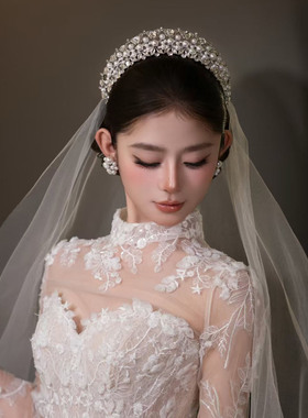 2026新娘珍珠水钻公主皇冠头饰