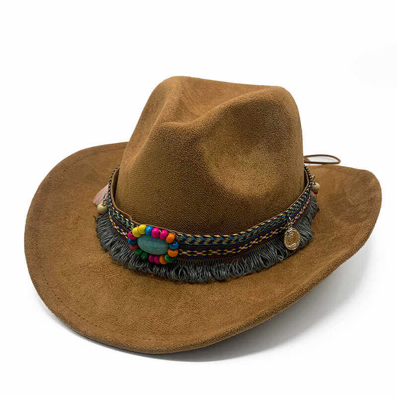 men womens hat western cowboy jazz hat西部牛仔帽民族风舞蹈帽