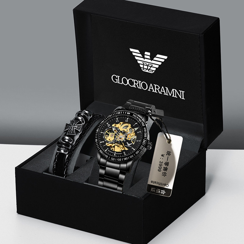 全自动机械手表男款防水夜光2025新款青少年高中学生高端男士钢带