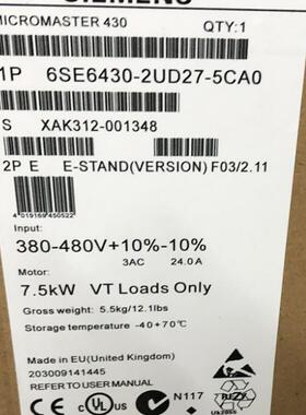 西门子6SE6430-2UD27/31/32-5CA0/1CA0/8DB0/8DA0/2DB0/2DA0原装