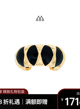 Aurelie Bidermann法国品牌限定款Cleopatra宽手镯 黑金轻奢手环