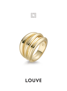 Louve小众品牌Lasso I戒指 高级感小众设计师不规则纯银流旋戒指