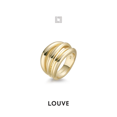 Louve小众品牌Lasso I戒指 高级感小众设计师不规则纯银流旋戒指