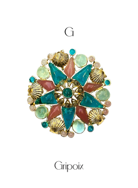 Gripoix法国品牌Summer in Greece海星造型胸针 法式优雅别针饰品