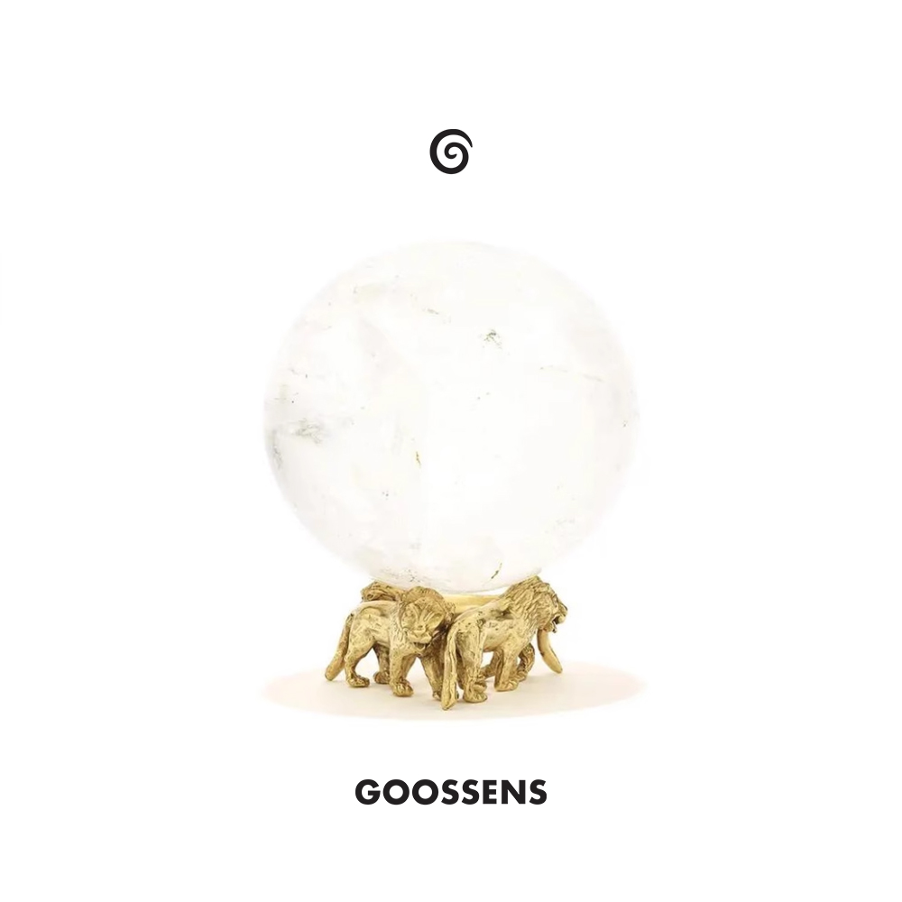 Goossens岩石水晶球狮子底座