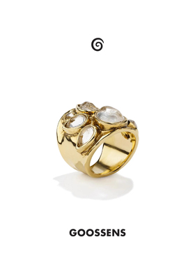 Goossens法国品牌Cachemire宝石戒指大号 复古高级圆形宝石戒指