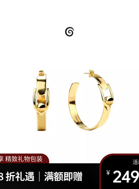 Goossens法国品牌Boucle系列搭扣耳环 金色