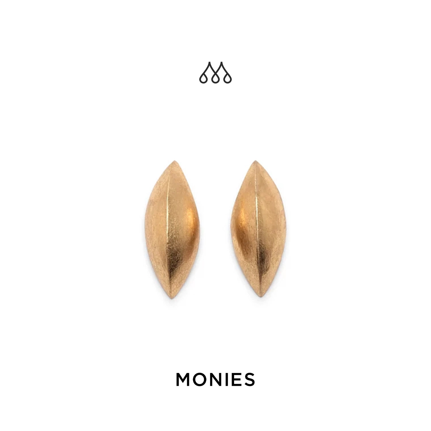 Monies丹麦品牌 Romi原木长形几何耳环耳夹 轻奢艺术款