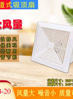 吸顶扇APB-20管道式换气扇厨房卫生间石膏板8寸吊顶排风扇抽风机