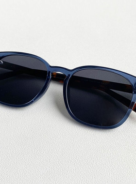 韩版椭圆方形框偏光太眼镜开车遮光墨J镜男复古铆钉女潮蓝色绿黑