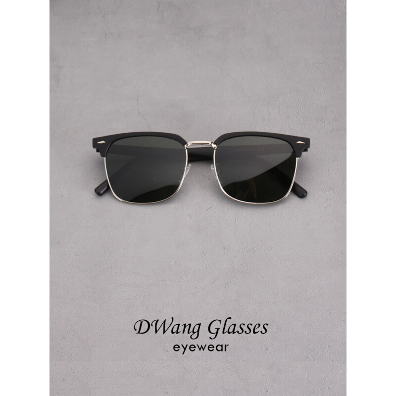 TR眉线半框大脸宽偏光男复z古风旅行者女墨镜偏光开车驾驶镜