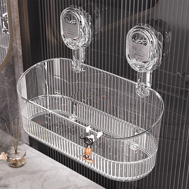 吸盘置物架卫生间家用浴室墙上免打孔无痕壁挂收纳盒洗漱台置物架