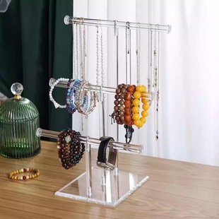 新款透明亚克力双层手串展示架文玩手串陈列挂架手链手镯收纳架子