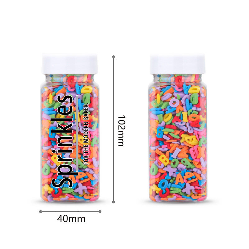 70g100g瓶装英文糖果蛋糕装饰彩切片糖字母数字糖片冰淇淋甜甜圈