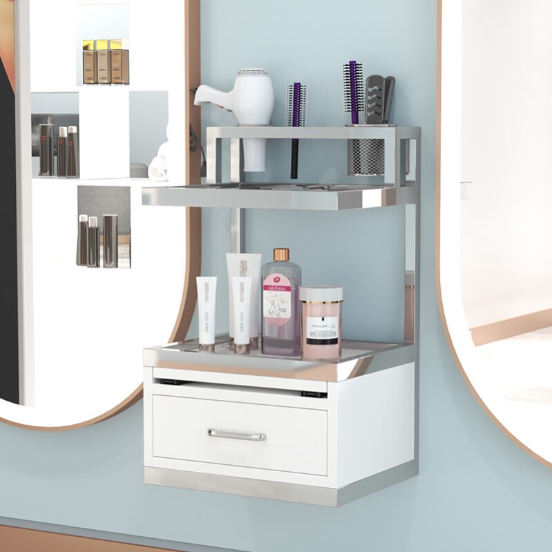 网红壁挂式理发店工具柜发廊专用工具台美发店挂墙置物剪发小柜子