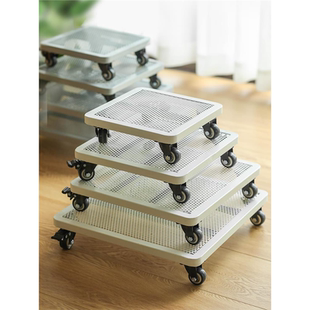 家用可移动托盘置物架拉货搬运平板小型拖车家具花盆推拉小乌龟车
