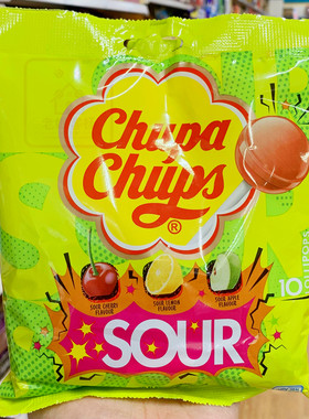 现货英国chupa酸味棒棒糖Sour lollipop草莓牛奶水果糖