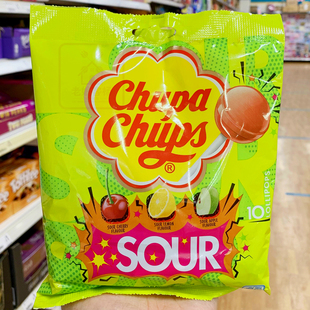 现货英国chupa酸味棒棒糖Sour lollipop草莓牛奶水果糖