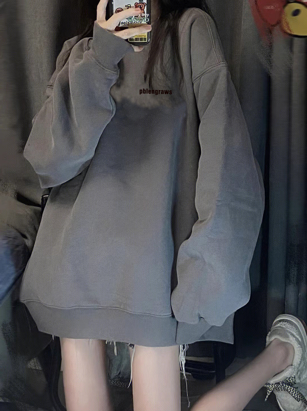 美式复古宽松圆领卫衣外套女春秋季慵懒风ins欧美hiphop潮牌上衣,女装/女士精品,卫衣/绒衫,淘宝优惠券,粉丝福利购,淘宝优惠卷