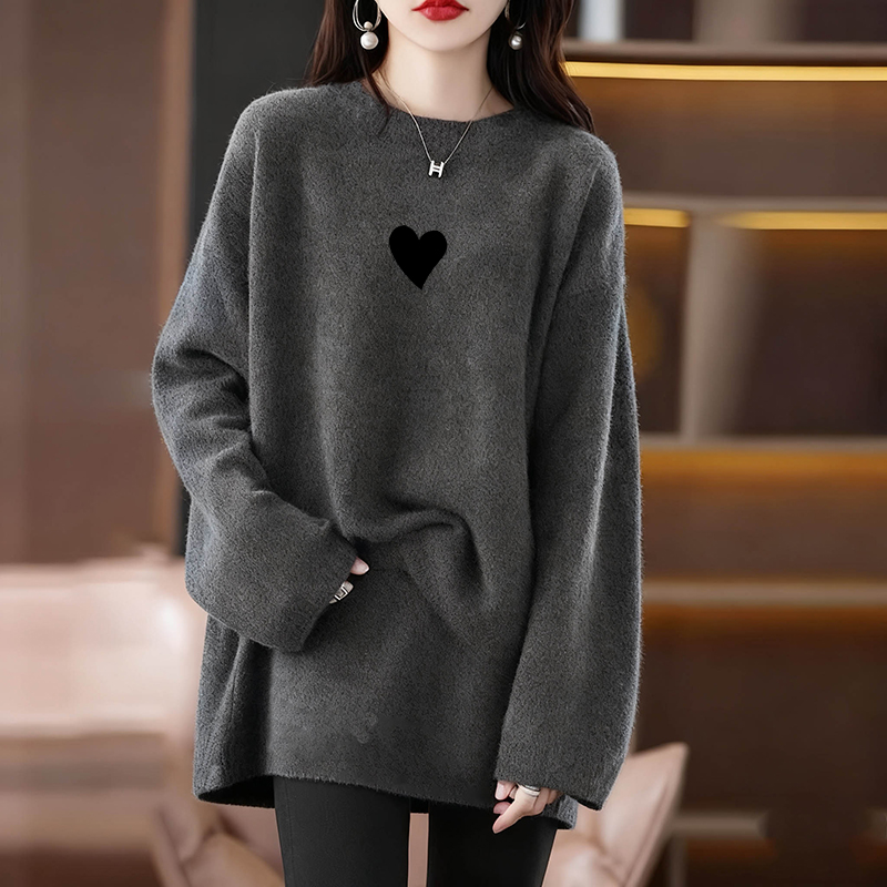 德绒磨毛长袖t恤女秋冬中长款