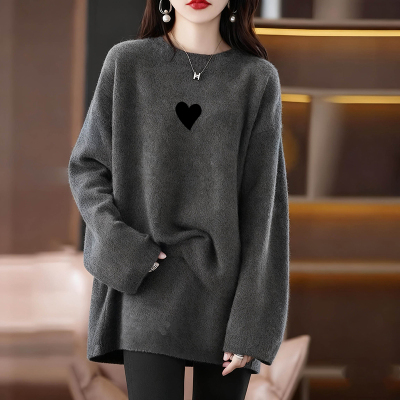 德绒磨毛长袖t恤女秋冬中长款