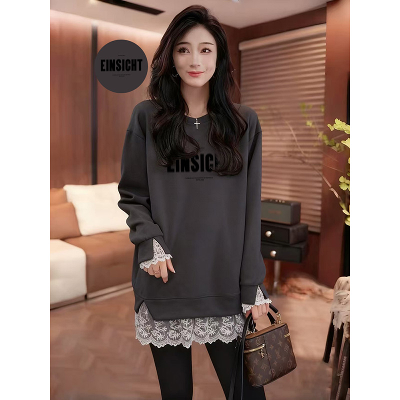 中长款遮屁股T恤女春秋冬加厚