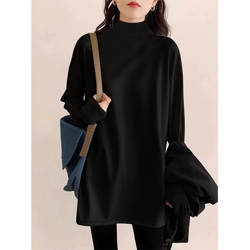 学院风中长款磨毛打底衫女秋冬内搭遮屁股纯棉T恤配鲨鱼裤的上衣,女装/女士精品,T恤,淘宝优惠券,粉丝福利购,淘宝优惠卷