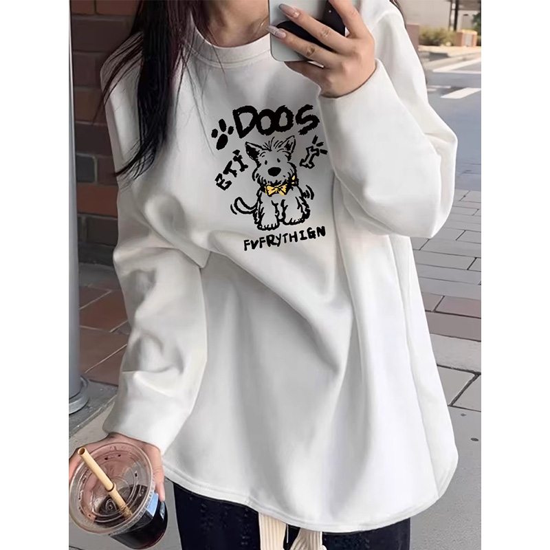 德绒长袖T恤中长款遮屁股打底衫