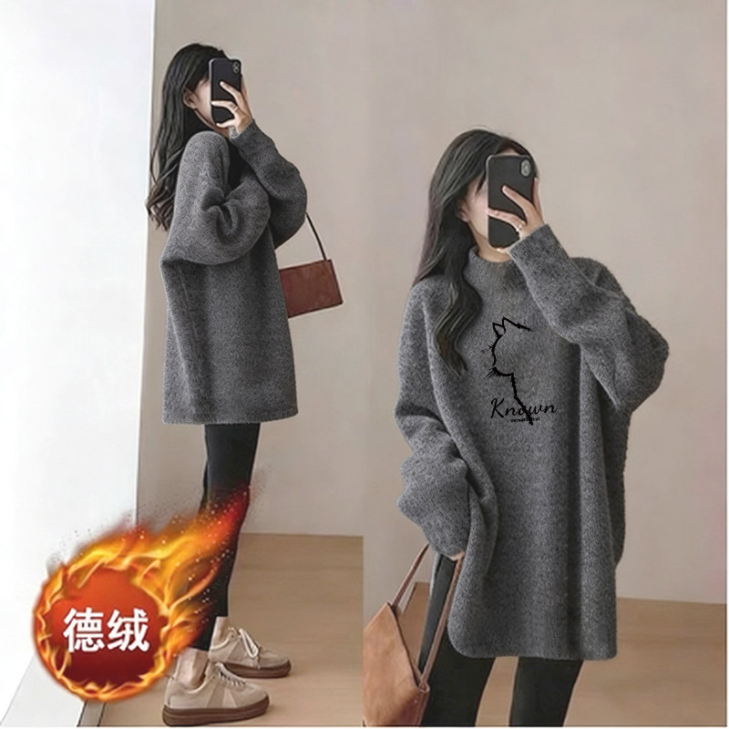 半高领打底衫女春秋冬宽松遮屁股内搭德绒长袖T恤中长款遮臀上衣,女装/女士精品,T恤,淘宝优惠券,粉丝福利购,淘宝优惠卷