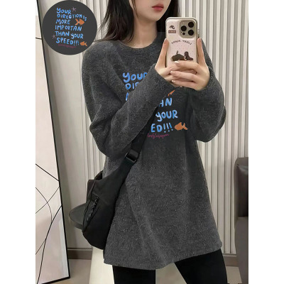 加厚磨毛长袖T恤女秋冬保暖卫衣