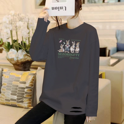 欧货大版中长款遮屁股打底衫女