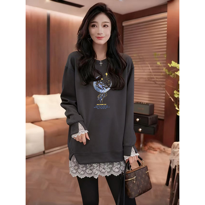 欧货宽松显瘦长袖女德绒打底衫