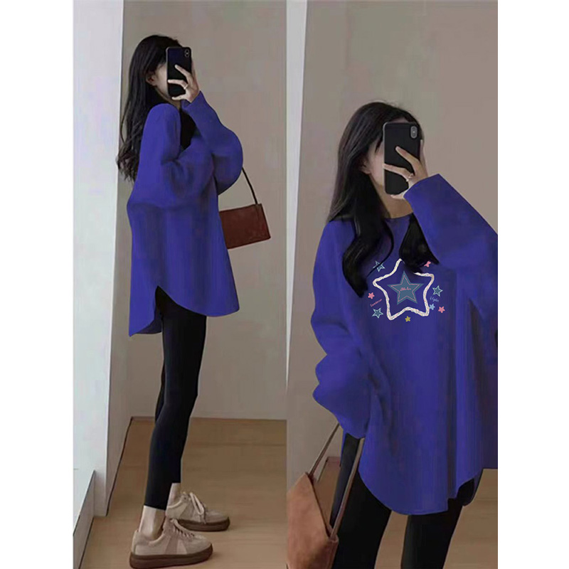 叠穿遮屁股显瘦打底衫女中长款