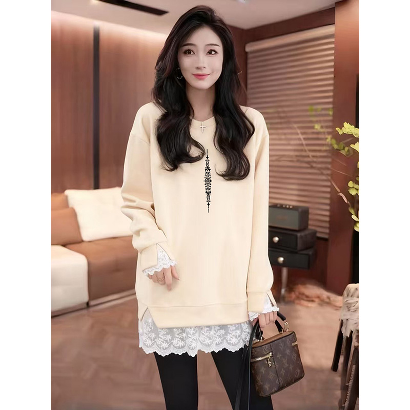 中长款遮屁股打底衫女冬德绒长袖