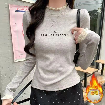 韩系半高领长袖打底衫女秋冬修身