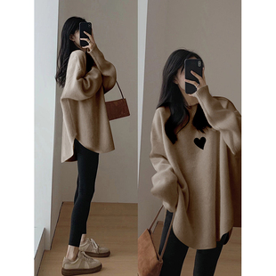 秋冬保暖内搭加厚款德绒打底衫欧货中长款遮屁股上衣宽松长袖T恤