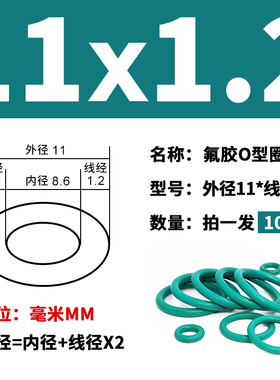 绿色氟胶O型密封圈外径5-10-24*线径1.2mm耐油耐磨耐压耐温耐腐蚀