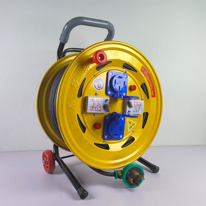 380V双开双控一机一闸两插两漏保国标25A工业电缆盘线盘30/50米线