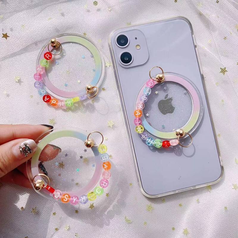 透明渐变Magsafe彩珠磁吸挂链指环气囊支架适用底盘底座手机挂链