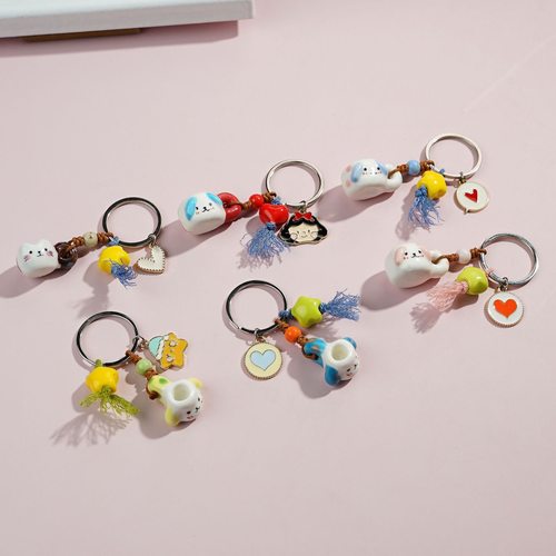 手机包包陶瓷编织挂件如意生花包包钥匙扣u盘耳机拉链扣挂件