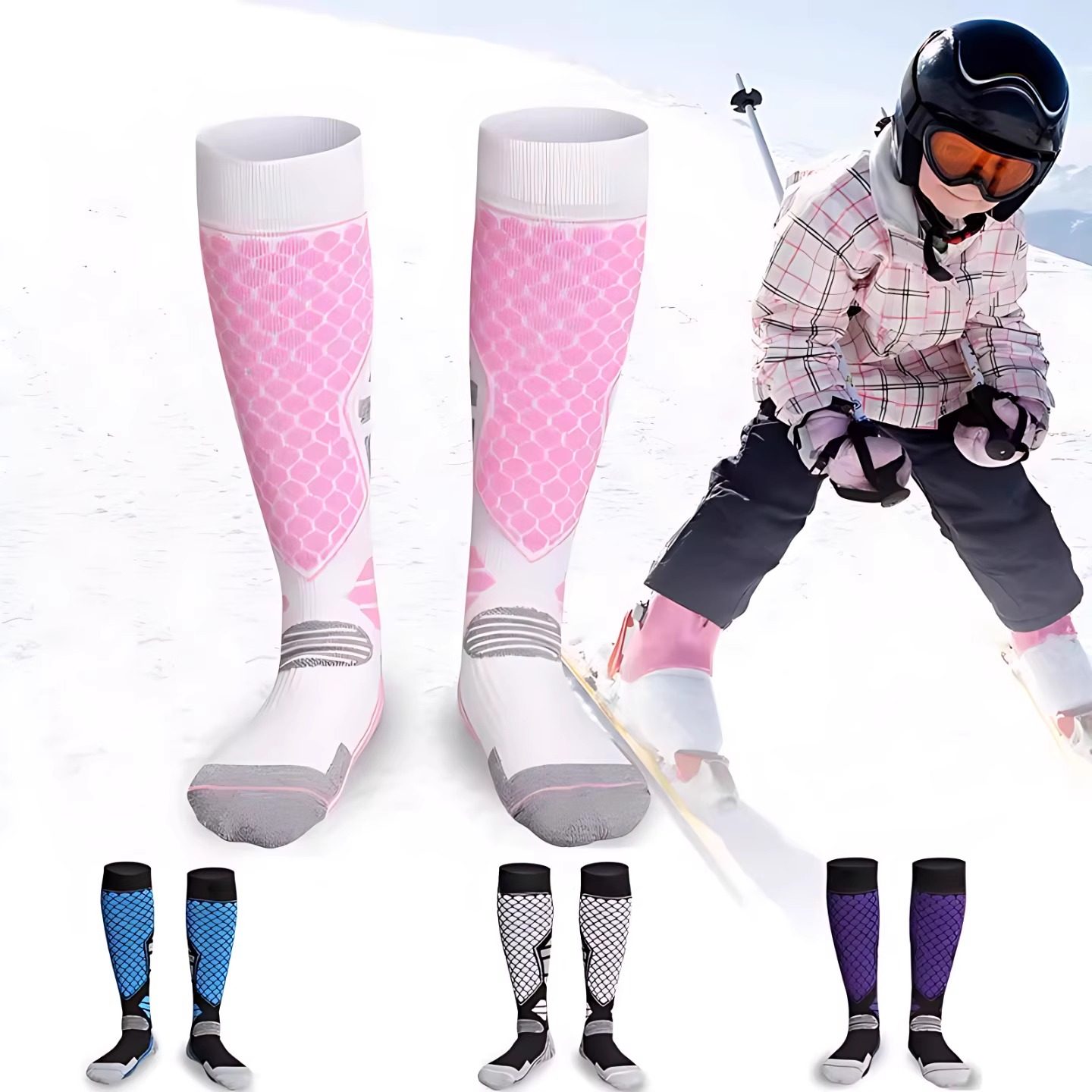 儿童滑雪袜子男女专业羊毛加厚保