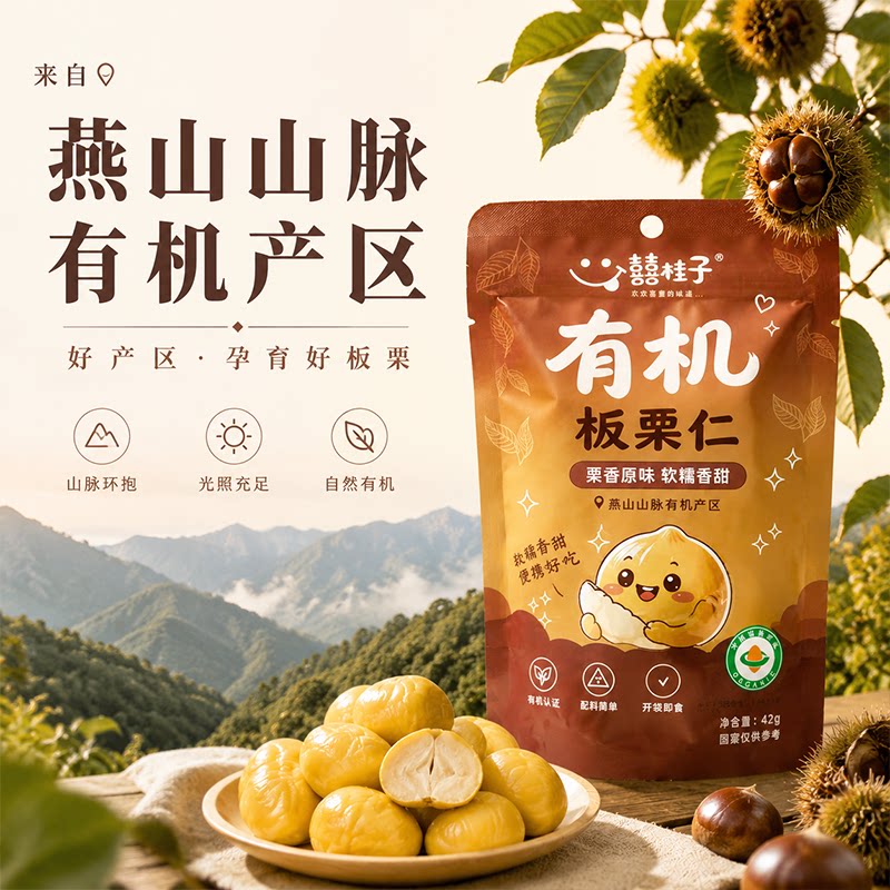 囍桂子河北有机板栗仁42g便携