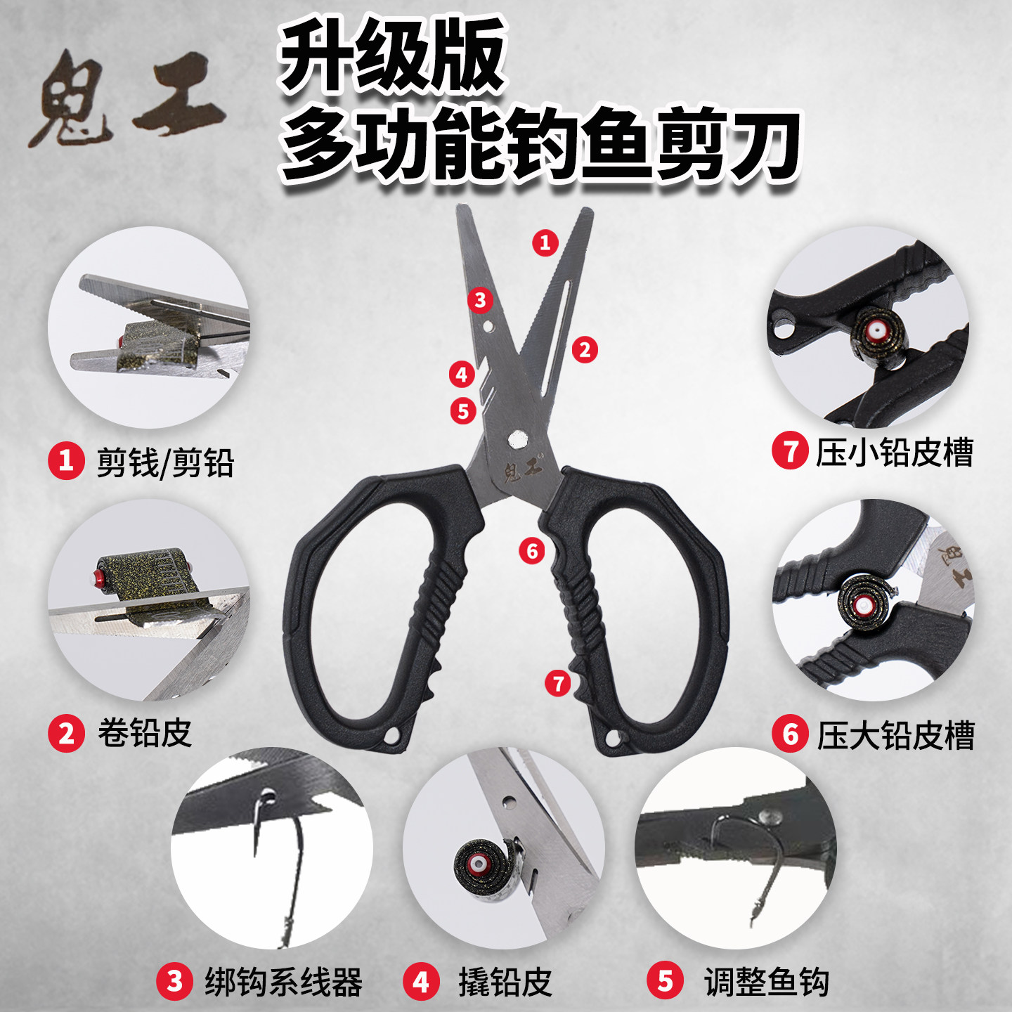 多功能不锈钢钓鱼剪刀图片