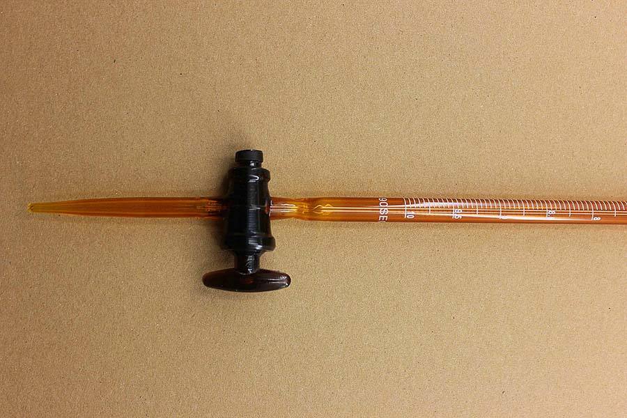 透明棕色聚四0氟滴定管酸式碱式器材教学仪器1ml 25ml 50ml 100