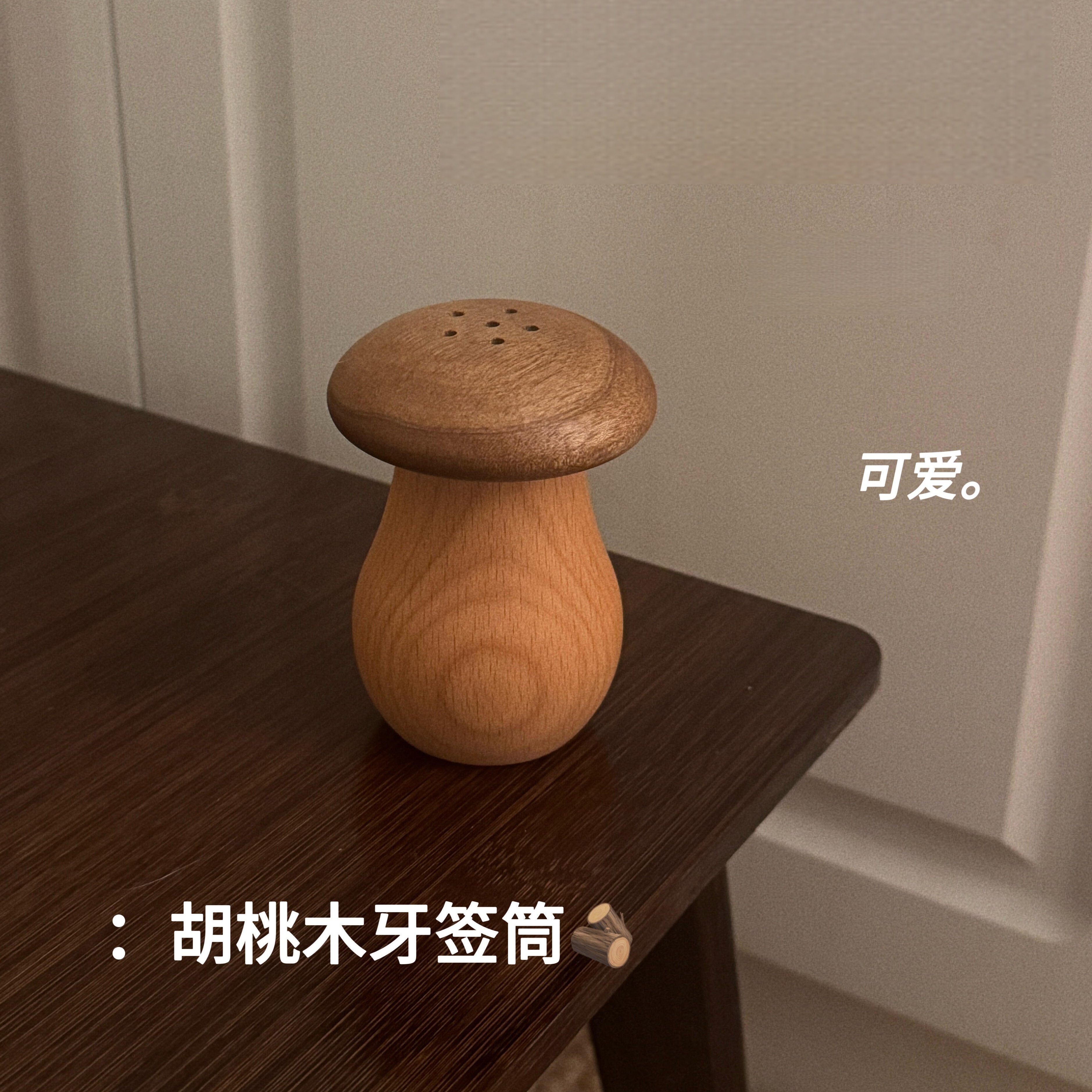 蘑菇牙签筒牙签盒家用客厅茶几高颜值木质创意复古牙签罐桌面摆件