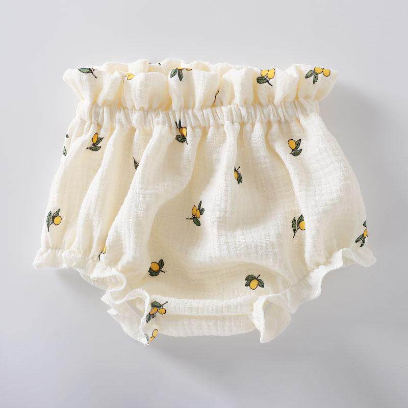 婴儿棉纱面包裤薄款短裤 男女童印花外穿夏季宝宝裤纯棉包臀裤ins