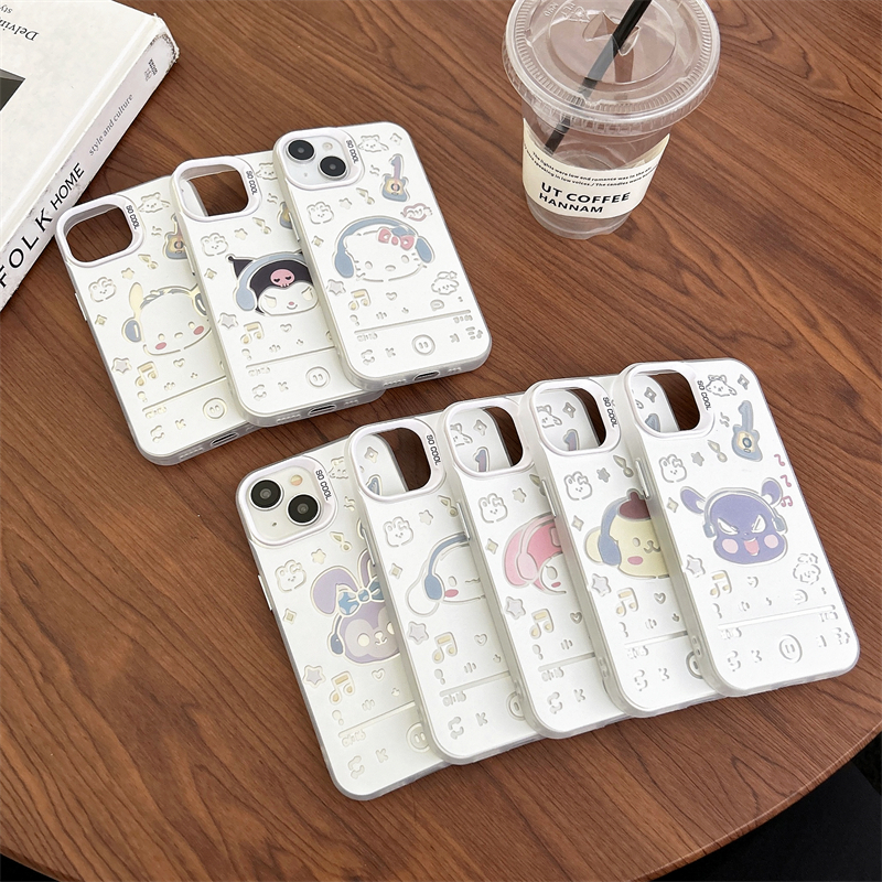 卡通新款彩银库洛米巴库派大星适用iPhone15promax苹果14plus手机壳情侣13/12/11大孔硬防摔8p少女心三丽鸥16