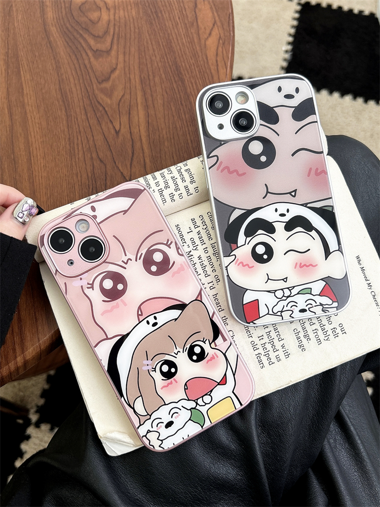 苹果iphone玻璃卡通全包防摔硬壳